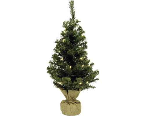 Künstlicher Weihnachtsbaum Lafiora im Jutesack H 60 cm LED