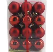 Packung mit zwölf roten Weihnachtskugeln