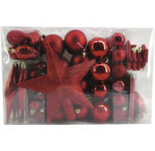 Weihnachtsbaumschmuck-Set mit Stern, Kugeln und Anhängern