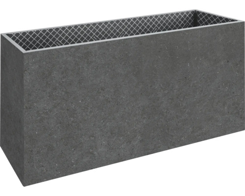 Blumentopf/Pflanztopf Portland Night Keramik anthrazit 60 cm x 60 cm x 60 cm Rechteckiger Pflanzkasten aus Steinzeug mit Gittereinsatz