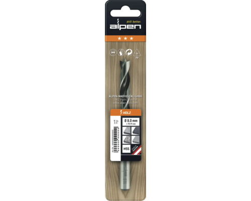 Alpen Holzbohrer mit 8 Millimeter Durchmesser