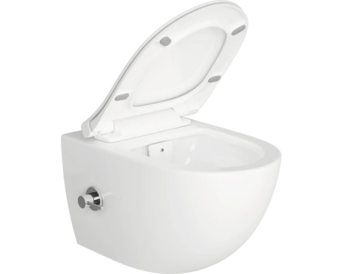 Dusch-WC Set VitrA Aquacare Sento Tiefspüler ohne Spülrand mit Hygienedusche weiß glänzend HygieneGlaze mit WC-Sitz 7748B003-6206