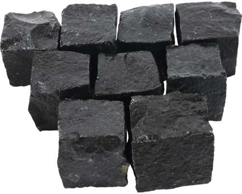 Pflasterstein Quadratpflaster Mosaikpflaster Basalt schwarz 9 x 9 x 9 cm