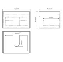 Waschtischunterschrank Differnz Elin BxHxT 60 x 35,5 cm x 45,8 cm Frontfarbe eiche holzdekor 36.012.31