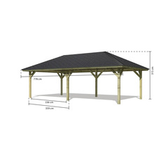 Pavillon Karibu Classic Dannau 2 im Set 359 x 706 cm kesseldruckimprägniert