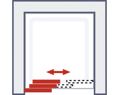Darstellung einer Türschwelle mit Abdichtung