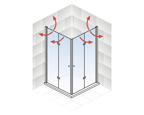 Eckdusche mit Belüftungssystem
