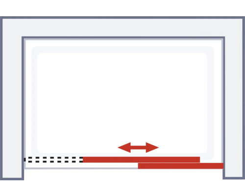 Illustration einer horizontal verschiebbaren Schiebetür