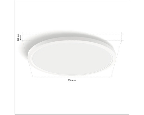 Runde Deckenleuchte mit den Maßen 550 mm x 35 mm