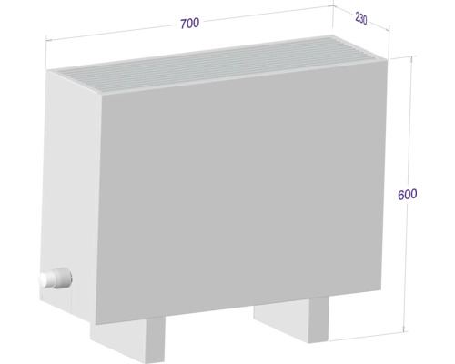 Heizkörper mit den Maßen 700 x 230 x 600 mm