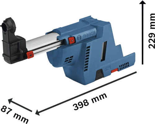 Bosch GCR 18V-23 Professional Bohrstaubsaugeraufsatz mit Maßangaben