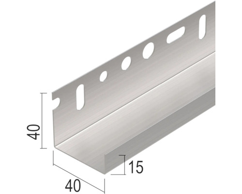 Aluminium Profil mit Bohrungen und Maßangaben