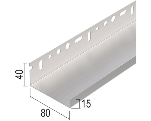Aluminium Abschlussprofil mit Maßen 40 x 80 x 15 mm