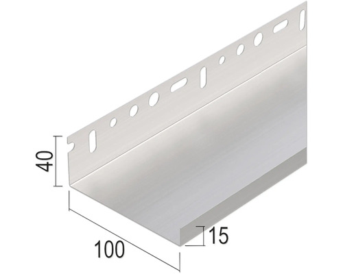 Aluminium Kantenschutzprofil mit Maßen 40, 100 und 15 Millimeter