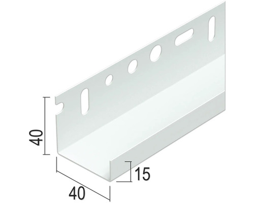 Winkelprofil mit Maßen 40 x 40 x 15 Millimeter