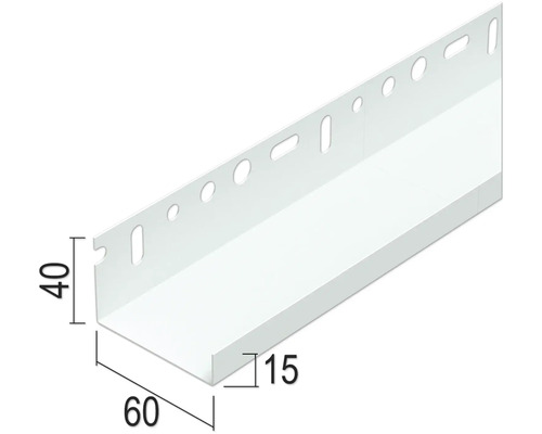 Kunststoff Abschlussprofil mit Maßen 40 x 60 x 15 mm