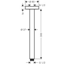 Technische Zeichnung eines Siphon-Verlängerungsstücks mit Maßangaben.
