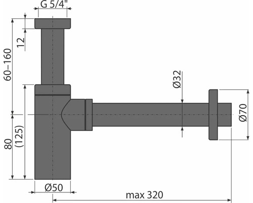 Skizze eines Siphons mit Maßangaben