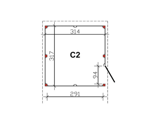 Grundriss C2 mit Maßangaben