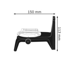Abbildung mit Maßangaben: 150 mm Breite, 113 mm Höhe
