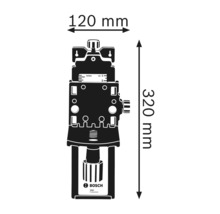 Bosch WM4 Professional Wandhalterung Abmessungen: 120 mm Breite, 320 mm Höhe