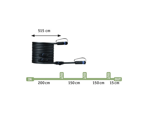 Zuleitungskabel mit Stecker, Länge 515 cm