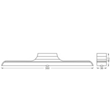 Technische Zeichnung einer LED-Wandleuchte mit Maßangaben