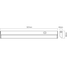 LED Unterbauleuchte 10W 620 lm 3000 K 55,7 cm mit Kippfunktion Linear LED Turn silber