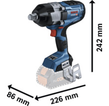 Bosch Akku-Drehschlagschrauber mit den Maßen 86 mm x 226 mm x 242 mm
