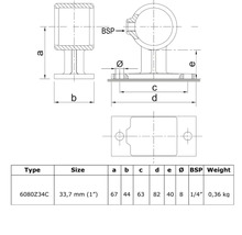 Buildify Handlaufhalterung schwarz für Gerüstrohr schwarz Ø 33 mm