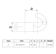 Buildify Stellring mit Haken schwarz für Gerüstrohr schwarz Ø 33 mm
