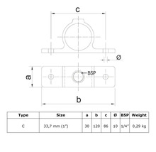 Buildify Befestigungsring mit Flansch schwarz für Gerüstrohr schwarz Ø 33 mm