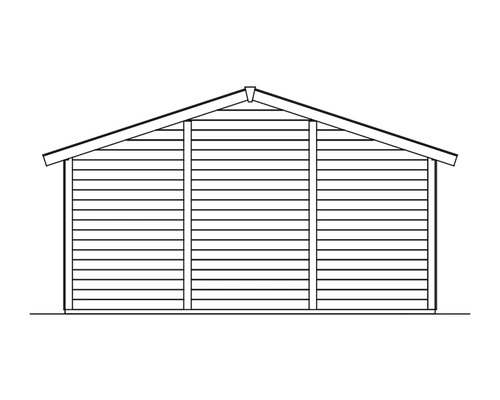 Illustration einer Gartenhütte mit Satteldach