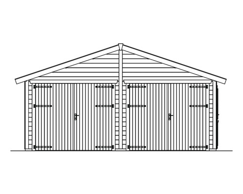 Doppelgarage aus Holz mit Flügeltoren