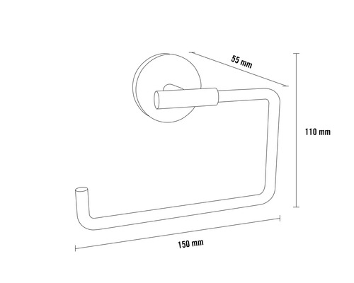 Abmessungen eines Toilettenpapierhalters