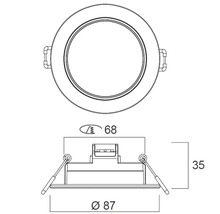 10x LED Einbauleuchte IP65 4,8W 400 lm 3000 K Neos weiß Ø 8,7cm/6,8 cm 24 V 3 Stück