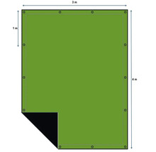 Abdeckplane mit Ösen, 3 x 4 Meter