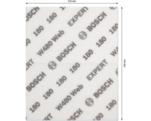 Bosch Schleifblatt Expert W480 Web Korn 180, Größe 115 mm mal 140 mm