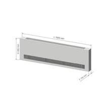 Bodenkonvektor mit den Maßen Länge 1500 mm, Höhe 450 mm und Tiefe 115 mm