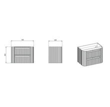 Waschtischunterschrank für Waschtischplatte Devo Gloria 2.0 BxHxT 70x50x42 cm perfect touch black geriffelt