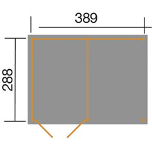 Grundriss mit den Maßen 389 x 288