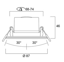 LED Einbauleuchte schwenkbar IP44 5,5W 550 lm einstellbares weiß Ø 8,7/6,8-7,4 cm 230V