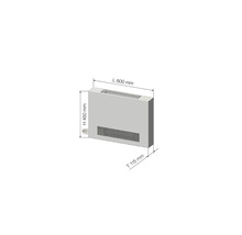 Heizkörperkonvektor mit den Maßen Länge 600 mm, Höhe 450 mm und Tiefe 115 mm