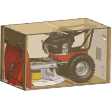 Motorhacke im Holzverschlag