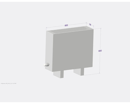 Heizkörper mit Abmessungen 600 x 600 x 180 Millimeter