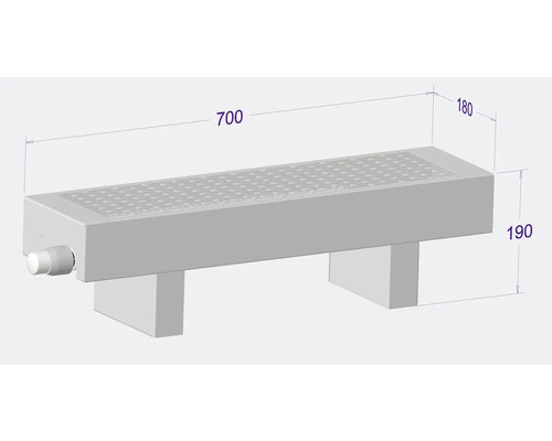 Heizkörper mit Abmessungen 700 x 180 x 190 Millimeter