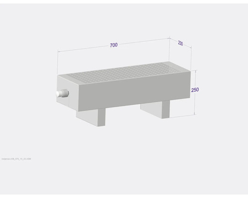 Heizkörper mit den Maßen 700 x 230 x 250 Millimeter