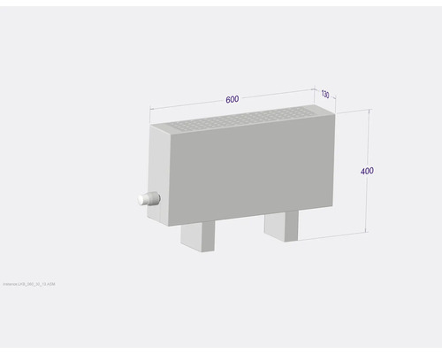 Heizkörper mit Abmessungen 600 x 400 x 130 Millimeter