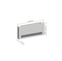 Heizkörper mit den Maßen Länge 1000 mm, Höhe 450 mm und Tiefe 115 mm.