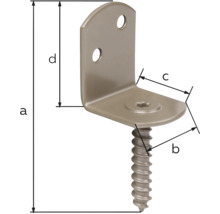 Winkelverbinder mit Schraube und Maßangaben